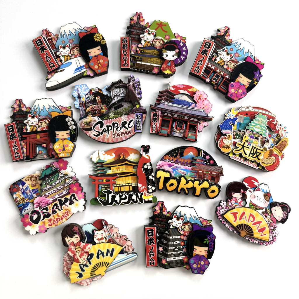 Japanese Travel Souvenir Fridge Magnet City Tourist Attraction Home Decor Basswood Stickers Creative Gifts from Japan