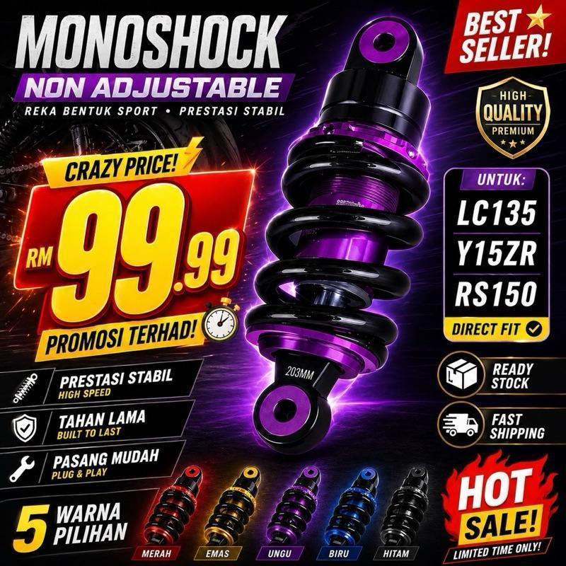 MONOSHOCK LC135 Y15 Y16 200MM 203MM 225MM 205MM MONO BLACK RED YELLOW PURPLE RS150 RSX MONO