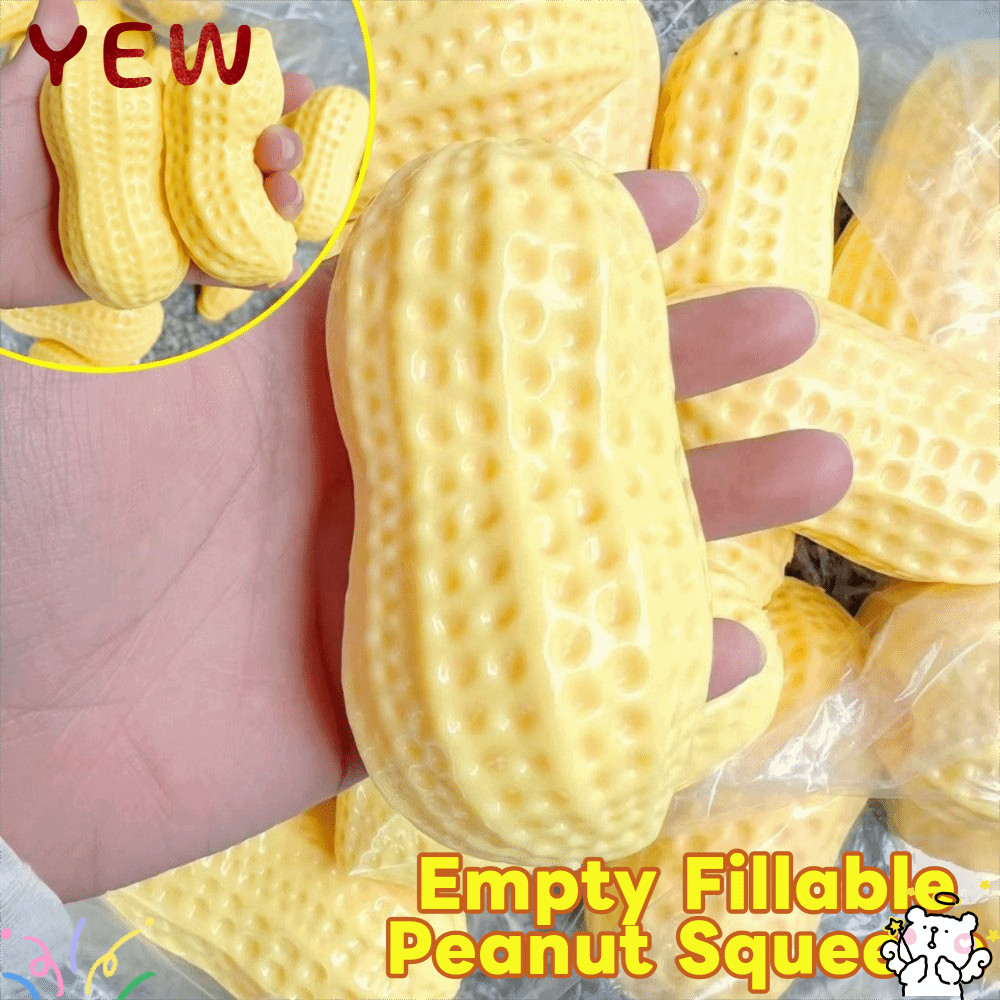 YYE Squeeze Fidget Toy, Stress Relief Slow Rebound Simulated Peanut Squeeze Toy, Creative Empty Fillable Soft Sensory Toy Kids Adults