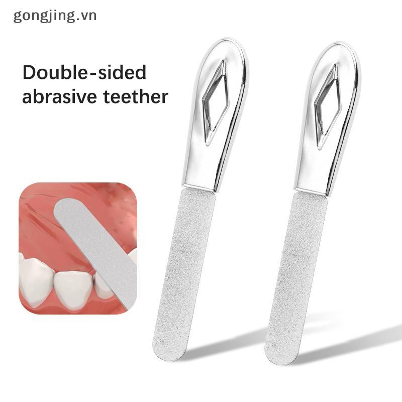 gongjing Stainless Steel Teeth File Tooth Grinding Tools Wisdom Tooth Sandpaper Sti Dental Correction Tools Tooth Alignment Silvery VN