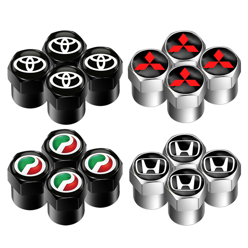 4Pcs Car Wheel Tire Valve Caps Air Stem Covers Accessories For Toyota Honda Mitsubishi Perodua BMW