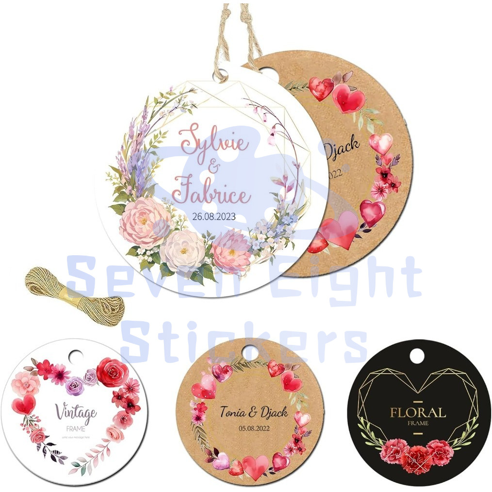 Customized labels for personalized hanging cards | Customized corporate logo | Circular/rectangular small cards | Wedding decoration paper labels | 3-8cm black/white/brown cards