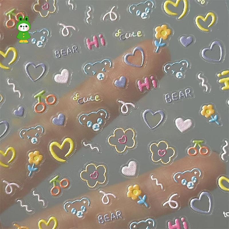 Nail Stickers Nail Art Stickers Self-Adhesive Nail Stickers Cute Flower Decoration Nail