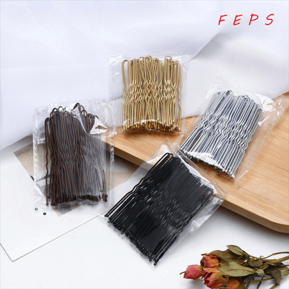 FEPS 50 Pcs/Bag Hairstyle Tools Trinket Barrettes Bridal U Shaped Hair Pins