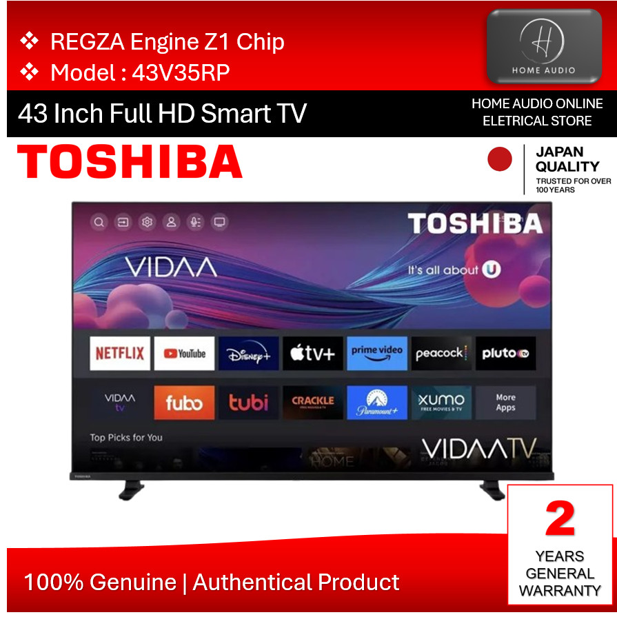 Toshiba 43 Inch 2K FHD Smart TV | TV Pintar | Televisyen - 43V35RP