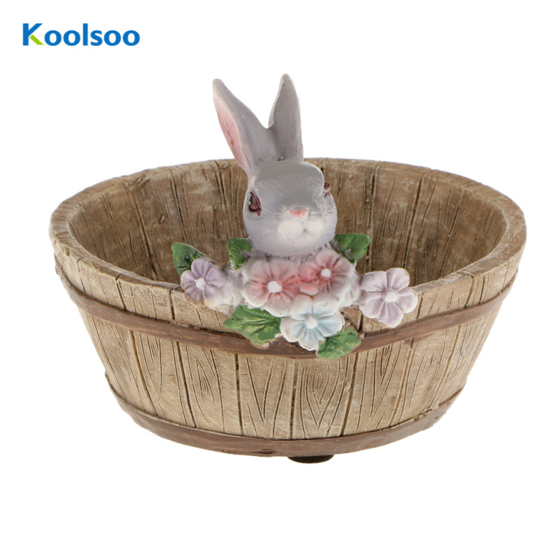 [Koolsoo] Planter Plant Pot For Indoor Outdoor Succulent Herbs Flower Gray Rabbit