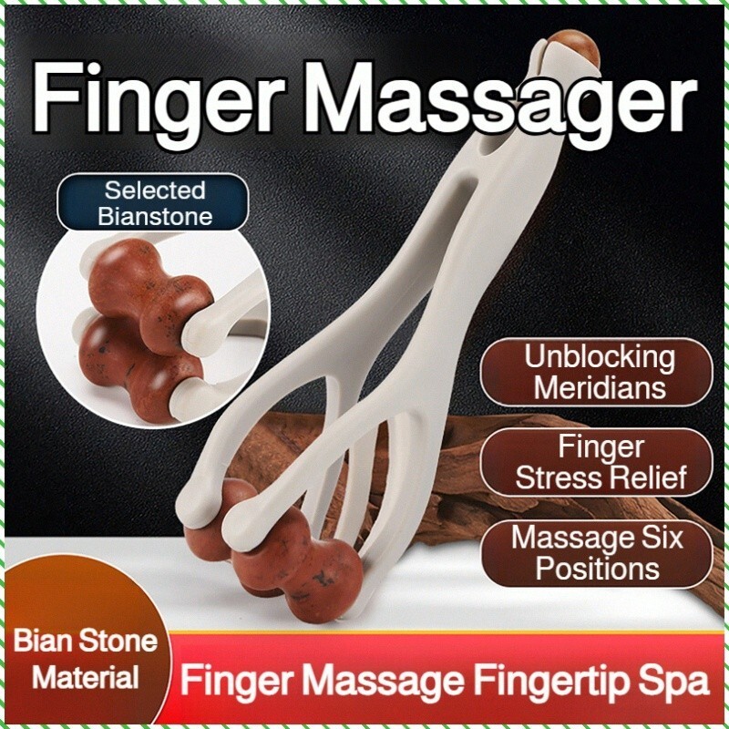 BUY1 FREE1【Relax Muscles/Relieve Stress】New Solid Wood Multifunctional Finger Sleeve Massager Natural Portable Wooden Hand Roller Meridian Massager【美指舒压】原木手指按摩器✨Health And Wellness Kneading Finger Sleeve Massager Slimming Beauty Finger Therapy Tool