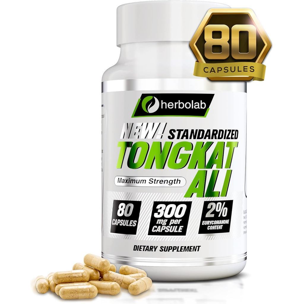 Tongkat Ali For Men Root Supplement 200:1, Standardized to 2% Eurycomanone, 1200mg, 30 Day Supply, Longjack Tongkat Ali 
