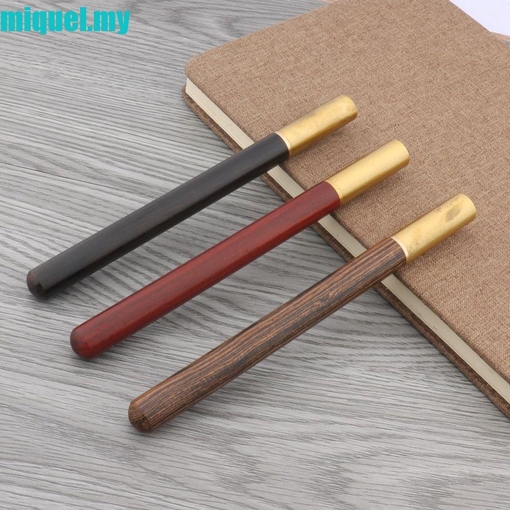 MIQUEL Brass Pen Metal Cap Super Durable 0.5mm Ballpoint Sign Pen Office Supplies Business Gold Pen Stationery Wood Rollerball Pen