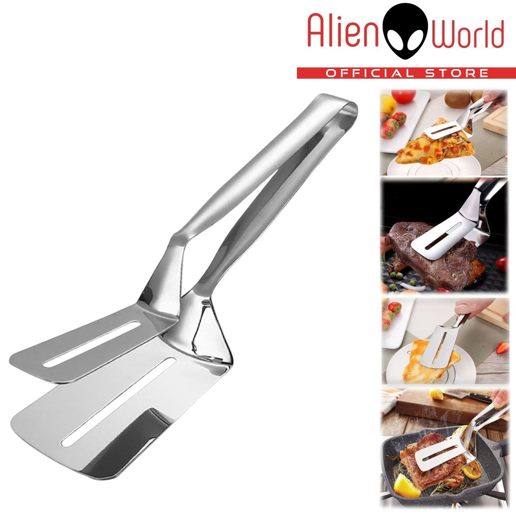 304 Stainless Steel Spatula Tongs BBQ Flipper Burger Turner | Kitchen Utensil | Penyepit Masak | 食物夹