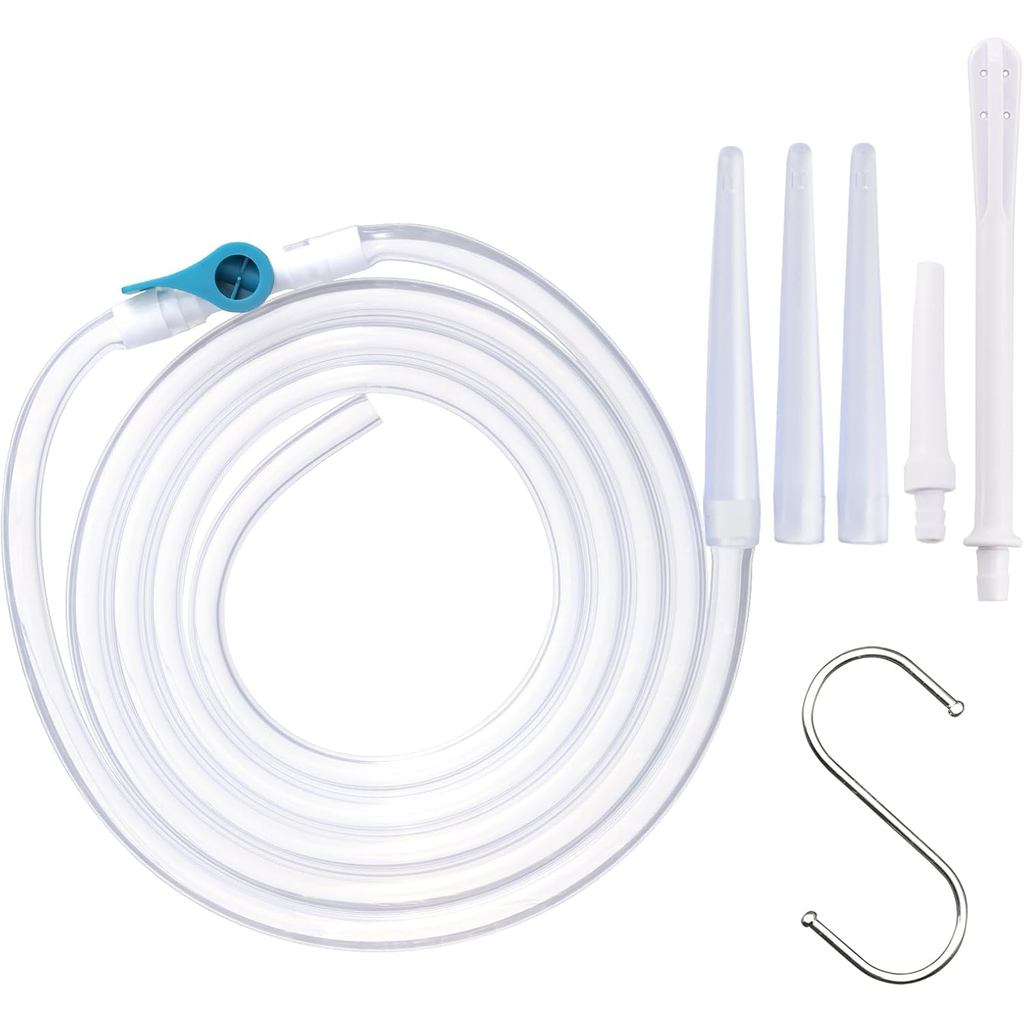 Tiub Pengganti Enema 6.6FT, Hos Enema Silikon dengan 5 Hujung Nozel Boleh Digunakan Semula – Kit Enema Fleksibel Tahan Bocor untuk Pembersihan Usus Besar dan Detoksifikasi