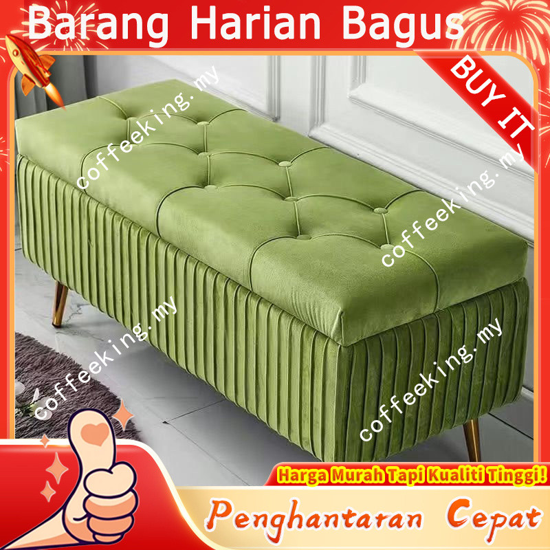 Bangku Ottoman Penyimpanan 30 inci, Bangku Penyimpanan Kasut dengan Ruang Penyimpanan 80L, Tempat Duduk Penyimpanan di Hujung Katil, Menampung 350lbs