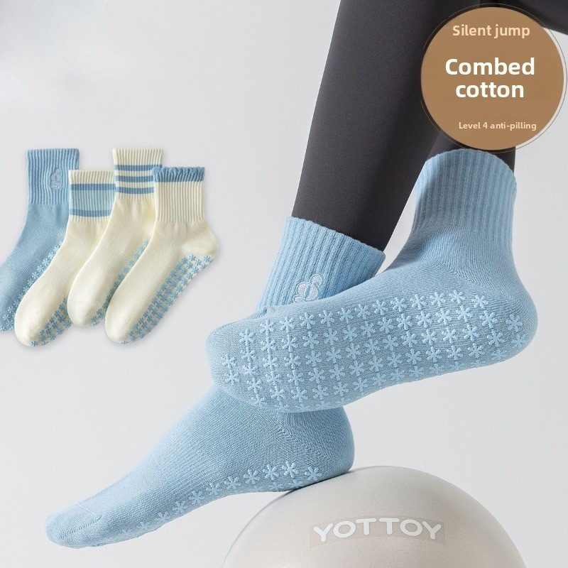 Yoga Socks - Blue Series | Pure Cotton | Ideal for Indoor Fitness & Anti-Slip Comfort