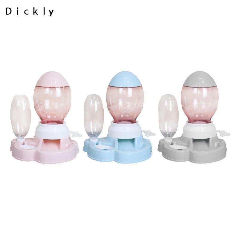 Dickly Pet Dog Cat Feeder No-Spill Gravity Food Dispenser Waterer Drinking Bottle