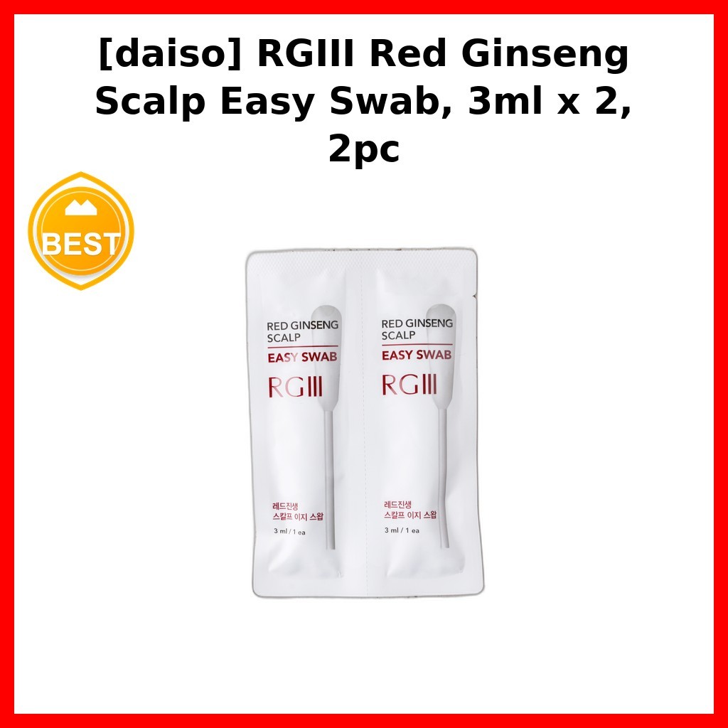 [daiso] RGIII Red Ginseng Scalp Easy Swab, 3ml x 2, 2pc / Korean Scalp Swab / Ginseng Extract / 100% Genuine by Pickorea