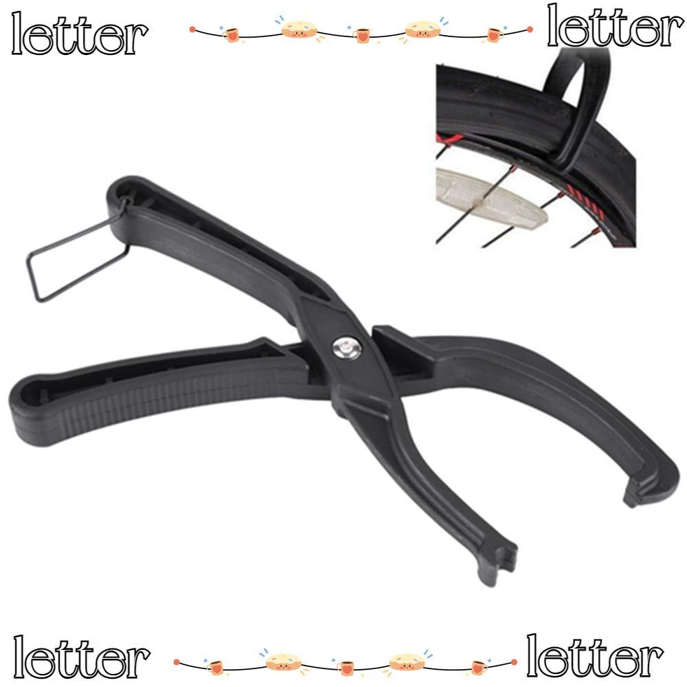 LETTER Tyre Remover, Anti-Slip Grips Plastic Bike Tire Pliers, Portable Black for Tires Below 1.8in Bicycle Tire Bead Jack Bicycle Repair