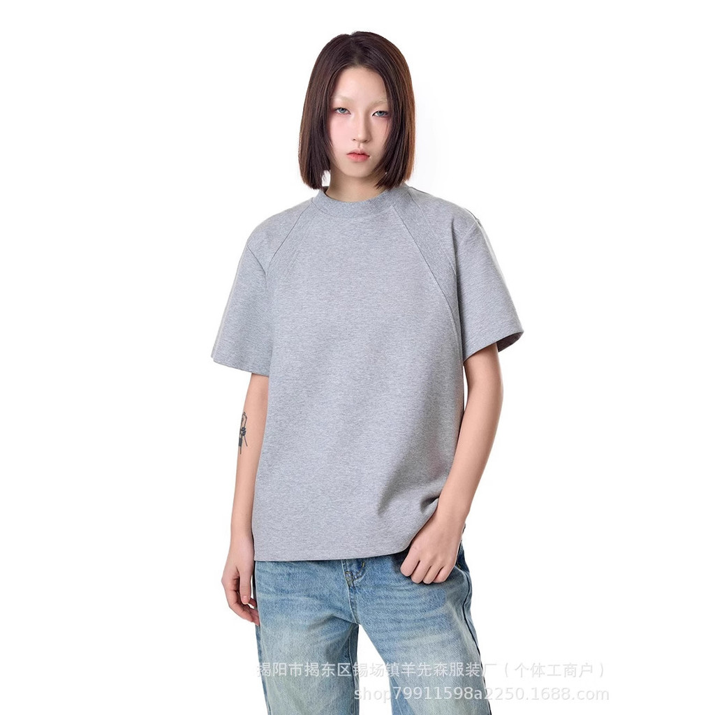 Fashion Simple Solid Color Casual Short-Sleeved T-Shirt 2025 Summer New Style Loose Trendy All-Match T-Shirt Top 2026.4.115