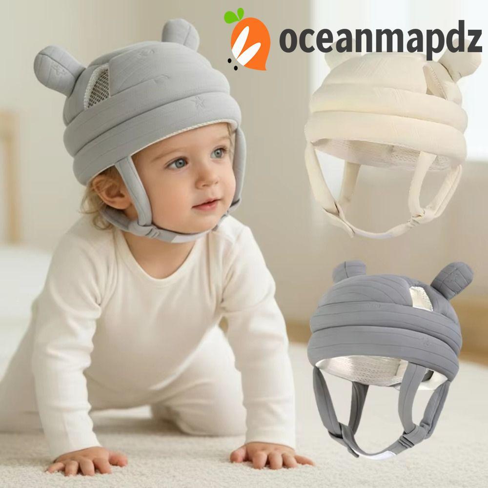 OCEANMAPDZ Baby Walking Head Protector, Breathable Cotton Adjustable Straps Toddler Safety Hat, 360-Degree Protection Comfortable To Wear Children's Anti-collision Pad