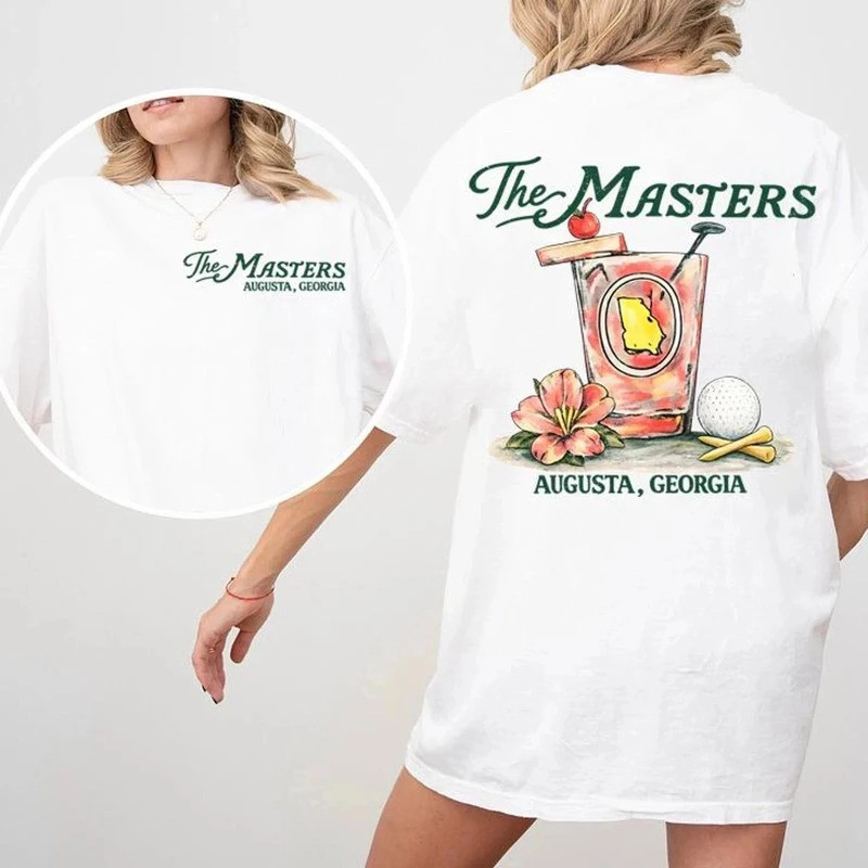 [ada stok] Baju Golf Auusta Masters 2026 T-shirt Harian Luar Ruangan Retro Lelaki dan Wanita T-shirt Bercetak Kenang-ken