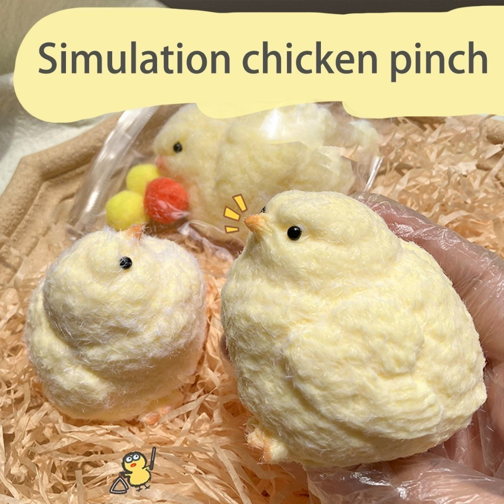 Handmade Taba Squishy Chick Chicken Silicone Plush Stress Relief Cute Simulation Squish…
