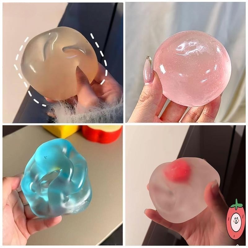 Coconut Oil Squishy Stress Ball Slow Rising Shapeable Translucent Sensory Fidget Toy for Anxiety Relief Stress Relief Squeeze Toy for Kids Adults