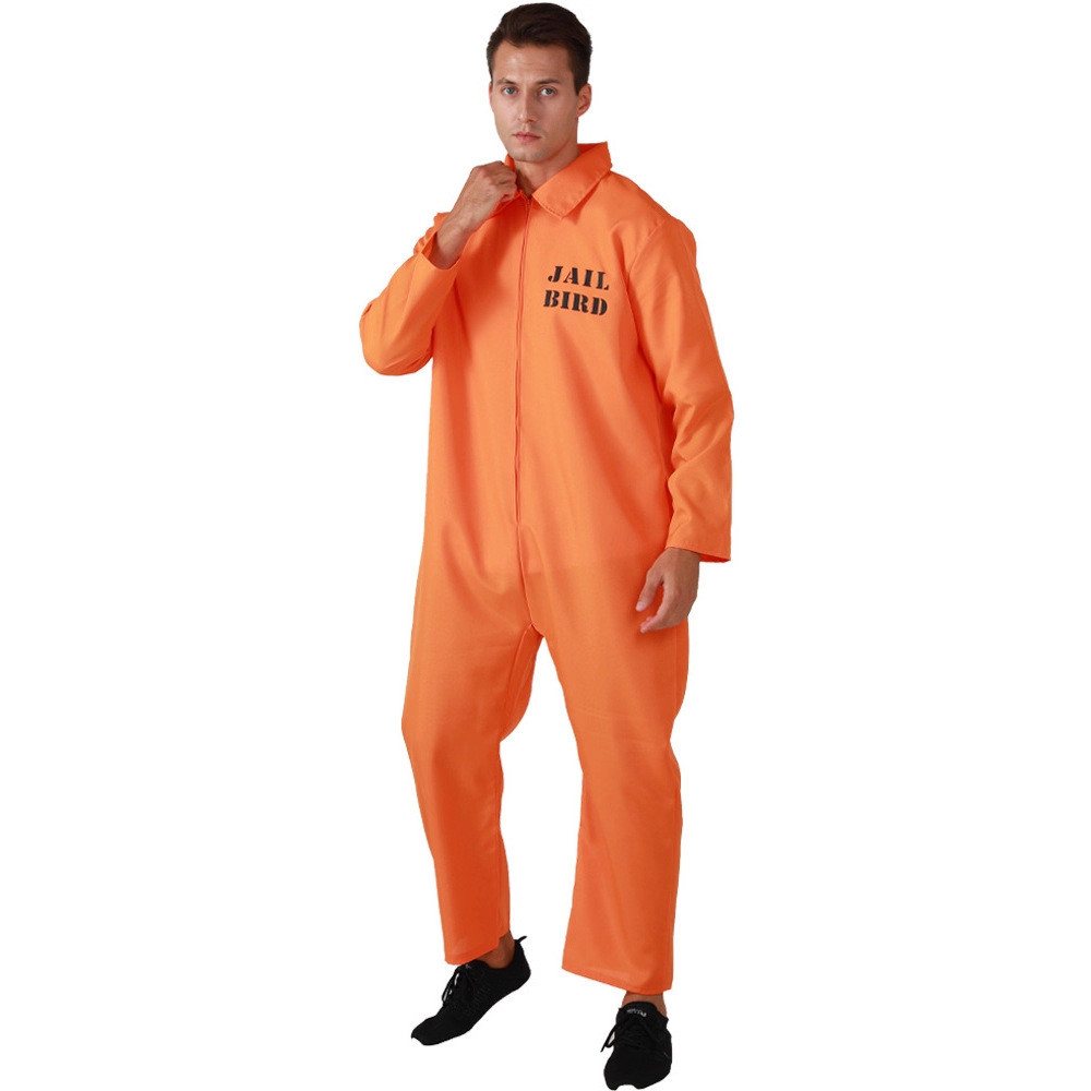 Halloween Prisoner jail bird Costume Prison Uniform Prisoner cosplay Suit Orange Performance Jumpsuit