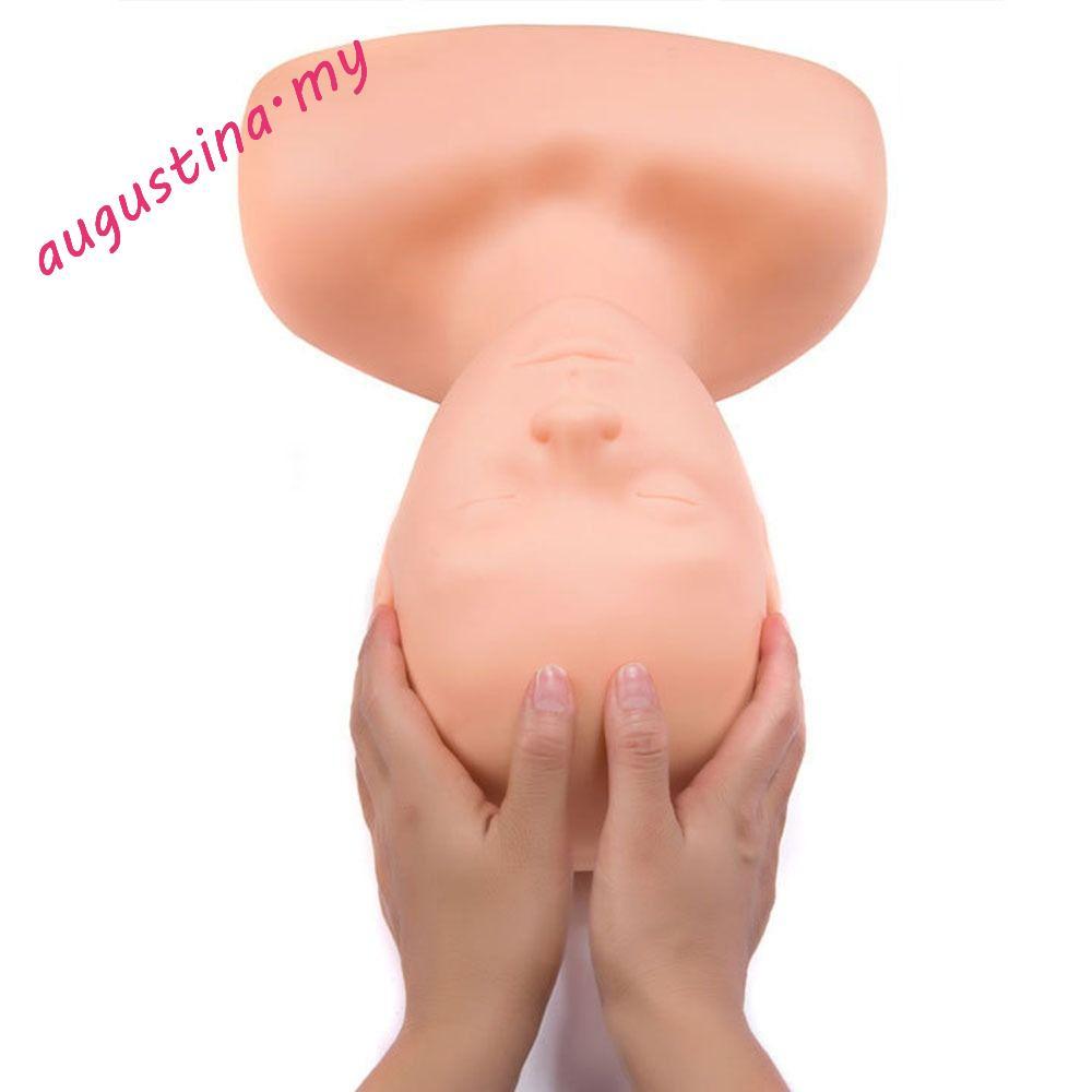 AUGUSTINA Practice Doll Head, Manikin Soft Silicone Massage Training Mannequin Head, Beauty Model With Shoulder With Acupoints Manikin Shoulder Massage