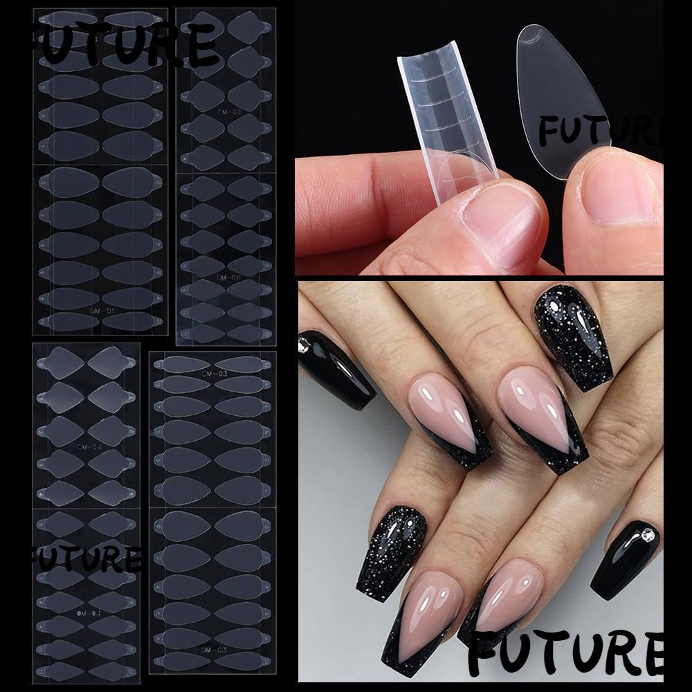 HL-FUTU 72pcs French Forma Dual Sticker Nails Mold System Extension Nail Form French Line