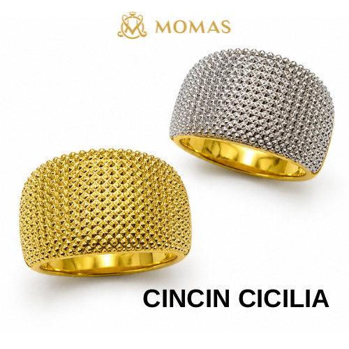 MOMAS CINCIN SICILY 5D Emas 916 Original Cincin Emas 916 Tulen Cincin Emas 916 Datin Cincin Emas 916