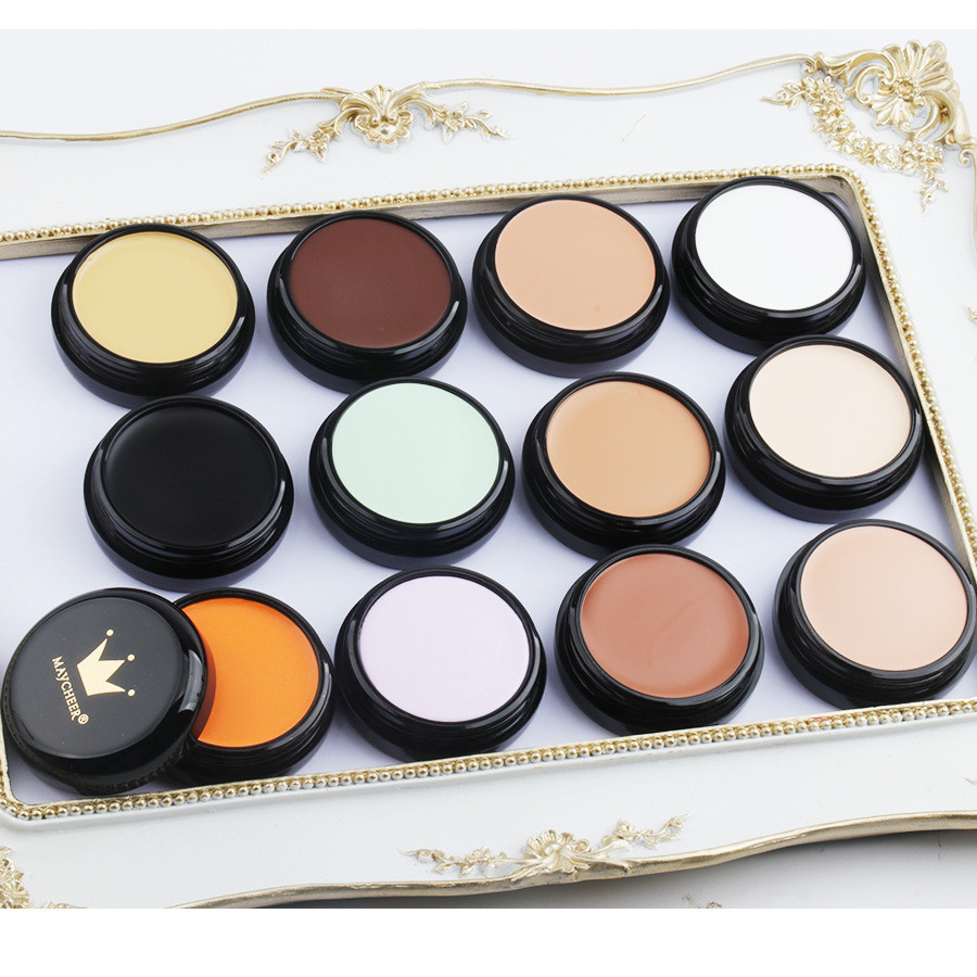 [Ready Stock] Meiqianer Brightening Concealer Dark Circles Covering Acne Marks cosplay Repairing Foundation Cream WJG