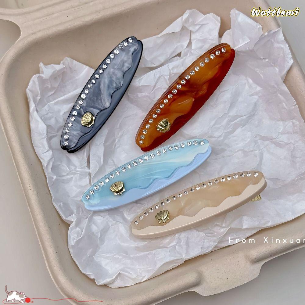 WATTLEMI Hair Claw Clips, Hair Styling acetic acid Duckbill clip,  rhinestone Side Clips Women