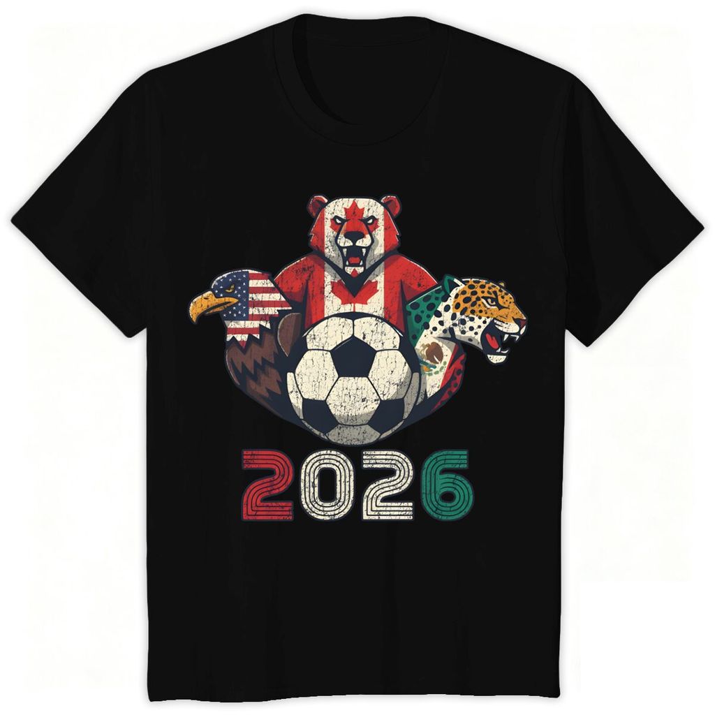Foreign Trade 2026 World Cup Mascot Unique Print Street All-Match T-Shirt Men Women Loose Casual Short Sleeves