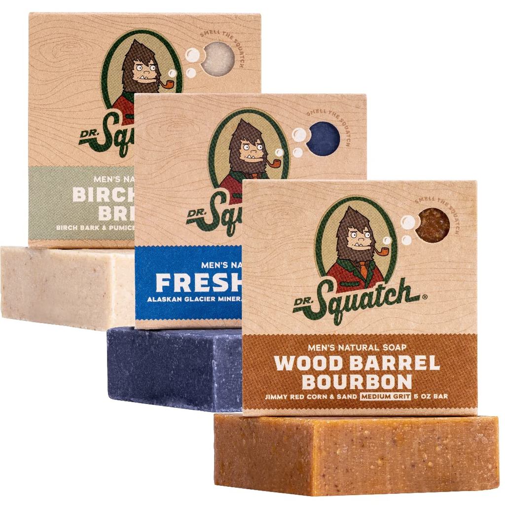 Dr. Squatch Natural Men’s Bar Soap - Cold Process Body Soap Bar with Natural Oils - Gif…