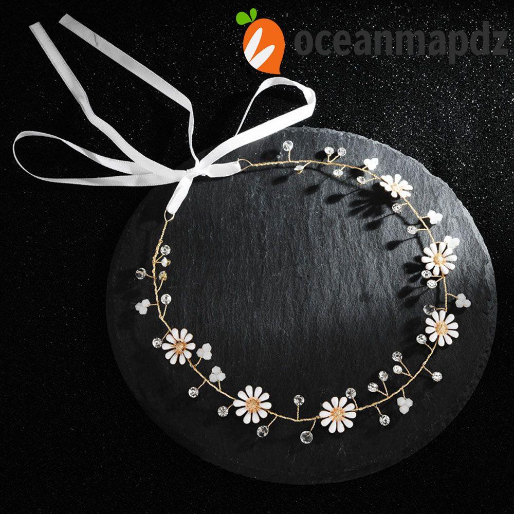 OCEANMAPDZ Hair Tiara Fashion Party Headband Daisy Flower Vintage Bridal Banquet Hair Accessories