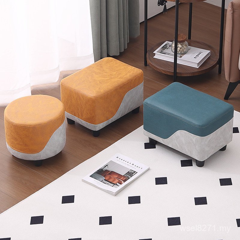 Net Feel Sofa Small Living Room Strong Stool Changing Shoes Household Bench Stool Red Seat Door Low Stool Round Stool Stool Pier WDX5