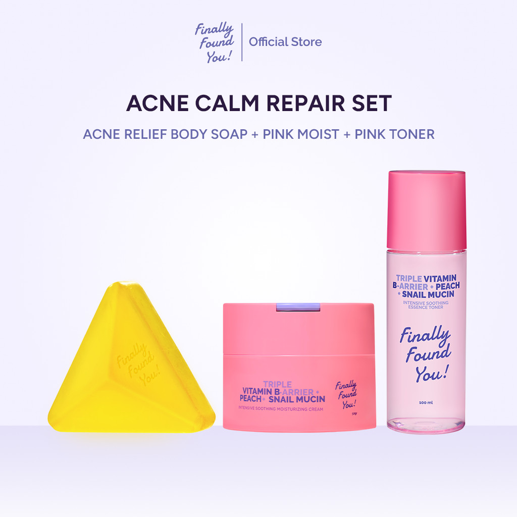 Acne Calm Repair Set | Finally Found You (Acne Body Soap + Snail Moisturizer 50g + Snail Essence Toner)