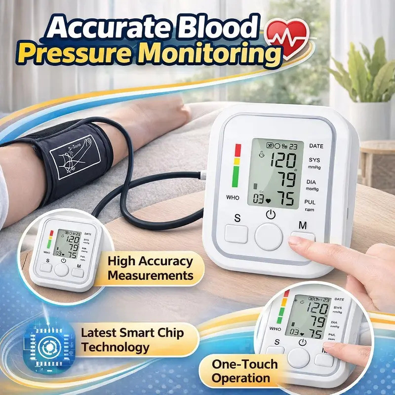 Blood Pressure Monitor Heart Beat Monitor BP Cuff Arm Blood Pressure Measuring Instrument Monitor Tekanan Darah血压器 血压监测仪