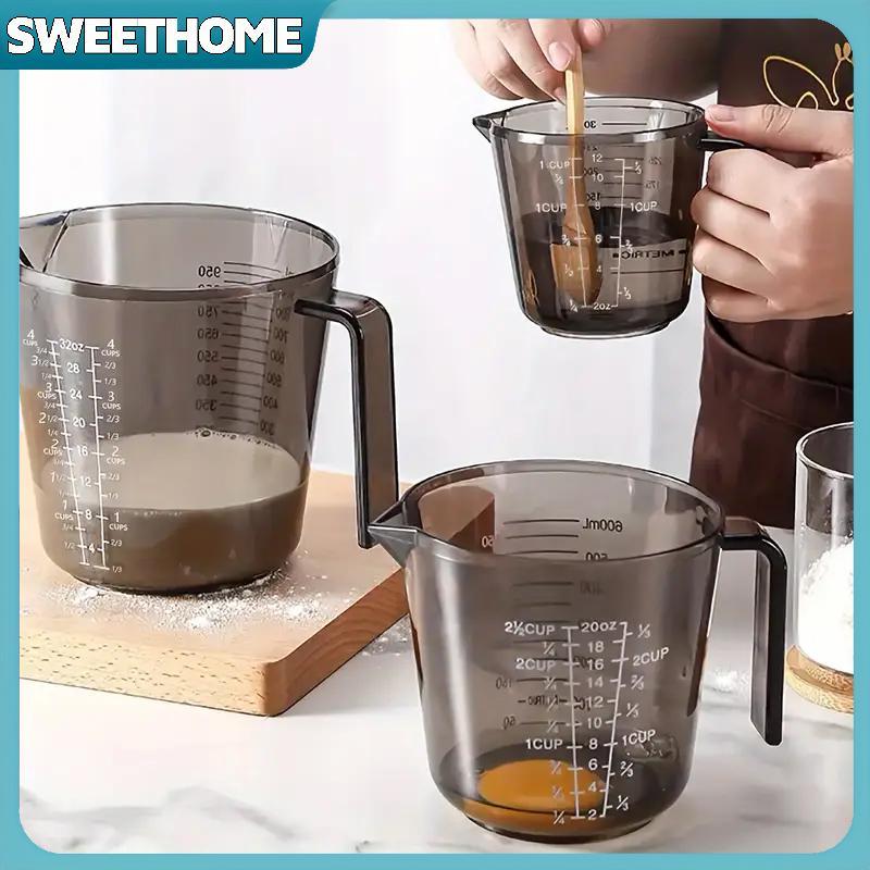 SWEETHOME 1 Pcs Baking Liquid Measuring Cups PS Scale Cup Plastic Measuring Volume Beaker Kitchen Baking Tools 150/300/600/1000ml null
