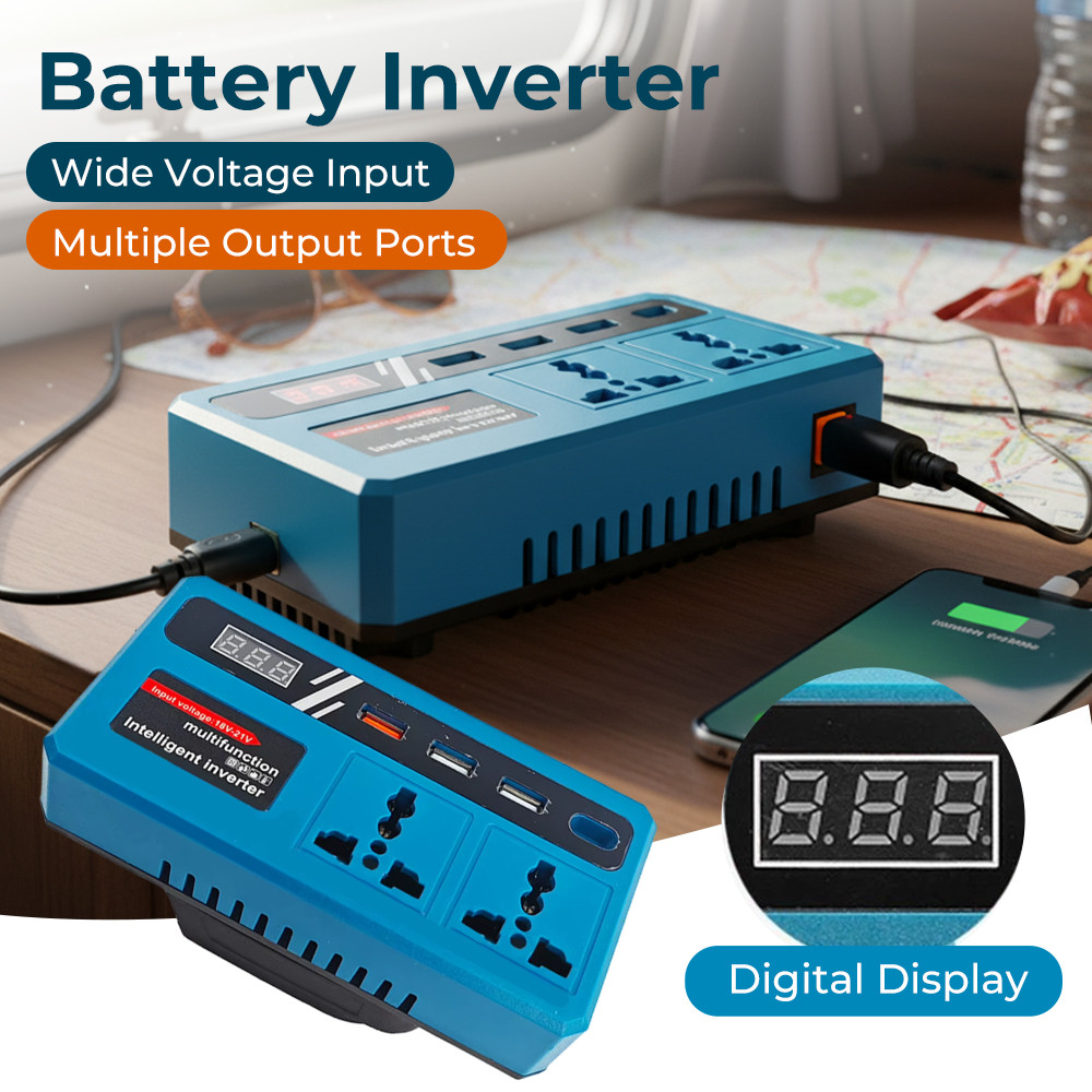 Dagmara Portable Power Inverters for 20V Battery Inverter 20v to 220v Converter with Dual USB,AC Outlet and Type-C