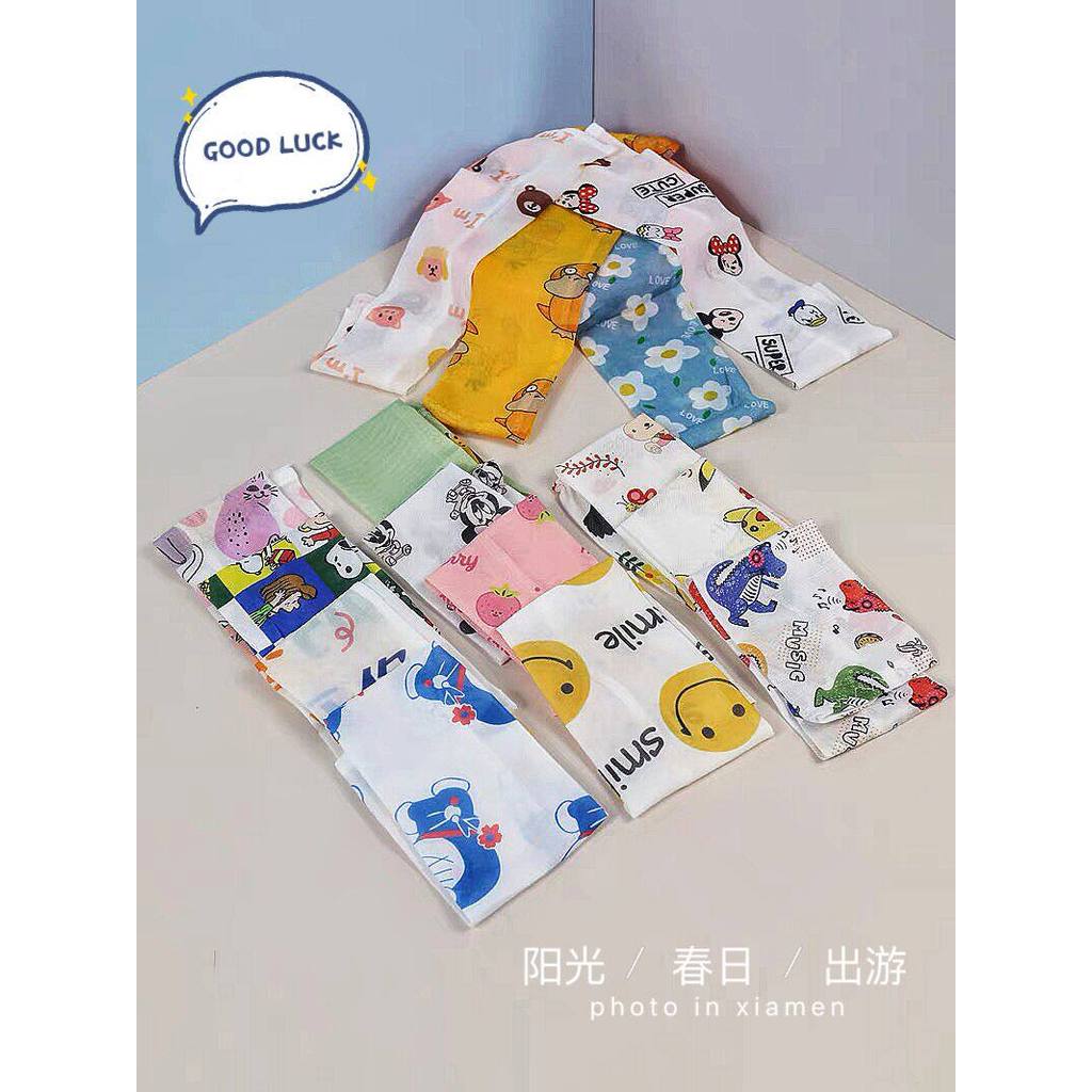 Cartoon Parent-Child Adult Children Breathable Sleeves Summer Thin Style Sunscreen Ice Silk Gauze Arm Guards Boys Girls Toddler Ice Sleeves