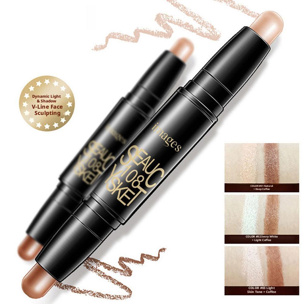 Double Head 3d Concealer Stick Highlighter Face Contour Pen Beauty 3.6g Women Makeup Q1k0