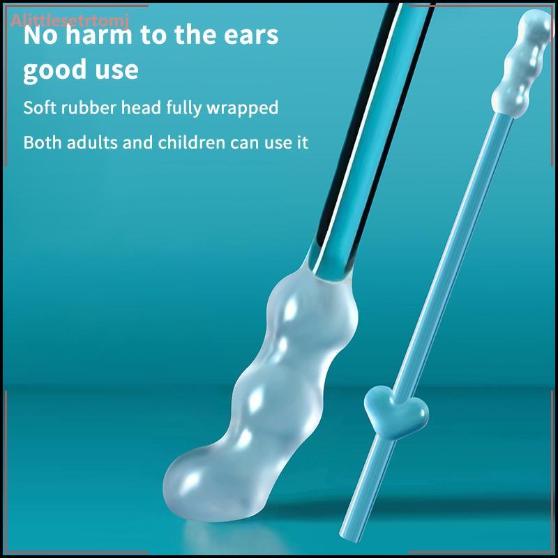Alittlesetrtomj 24PCS/Box New Silicone Disposable Ear Swabs Soft Ear Cleaner Stiy Ear Swabs Stiy Earwax Remover Sti Adults VN