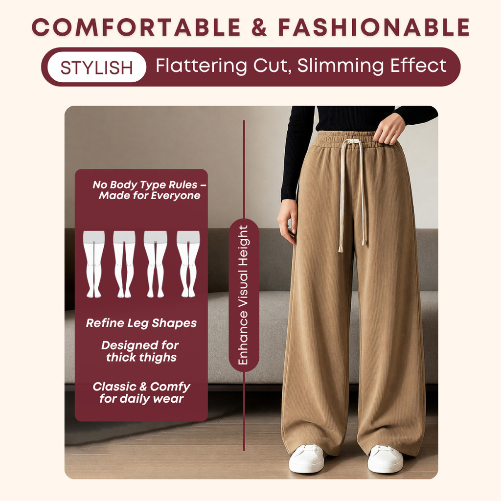 ZOE ARISAH Lavista Corduroy Pants Seluar Knitted Woven Straight Cutting Activewear Loose Muslimah Wanita ZOE ARISSA