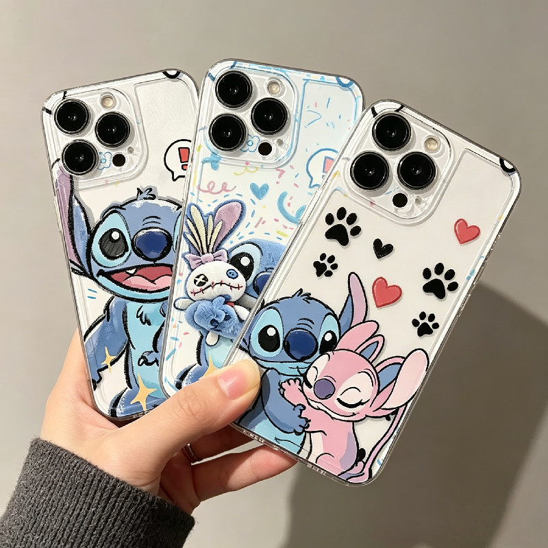Cute Stitch cartoon Phone Casing For Samsung Galaxy S23 Ultra S22 S21 Plus S23 FE S23Ultra S23+ S22+ 5G Soft Clear Phone Cover