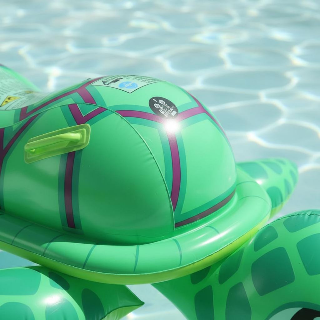 Heavy-Duty Handles Green Turtle Pool Lounger Long-Lasting  Material Inflatable Turtle Inflatable Lounger Large Size for Beach