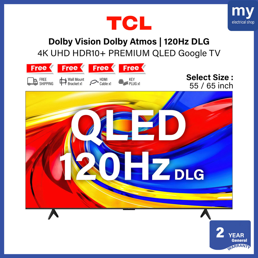 [FREE SHIPPING] TCL P7L 120HZ DLG Premium QLED Google TV 55P7L 65P7L 55 65 inch 4K UHD HDR 65P7K