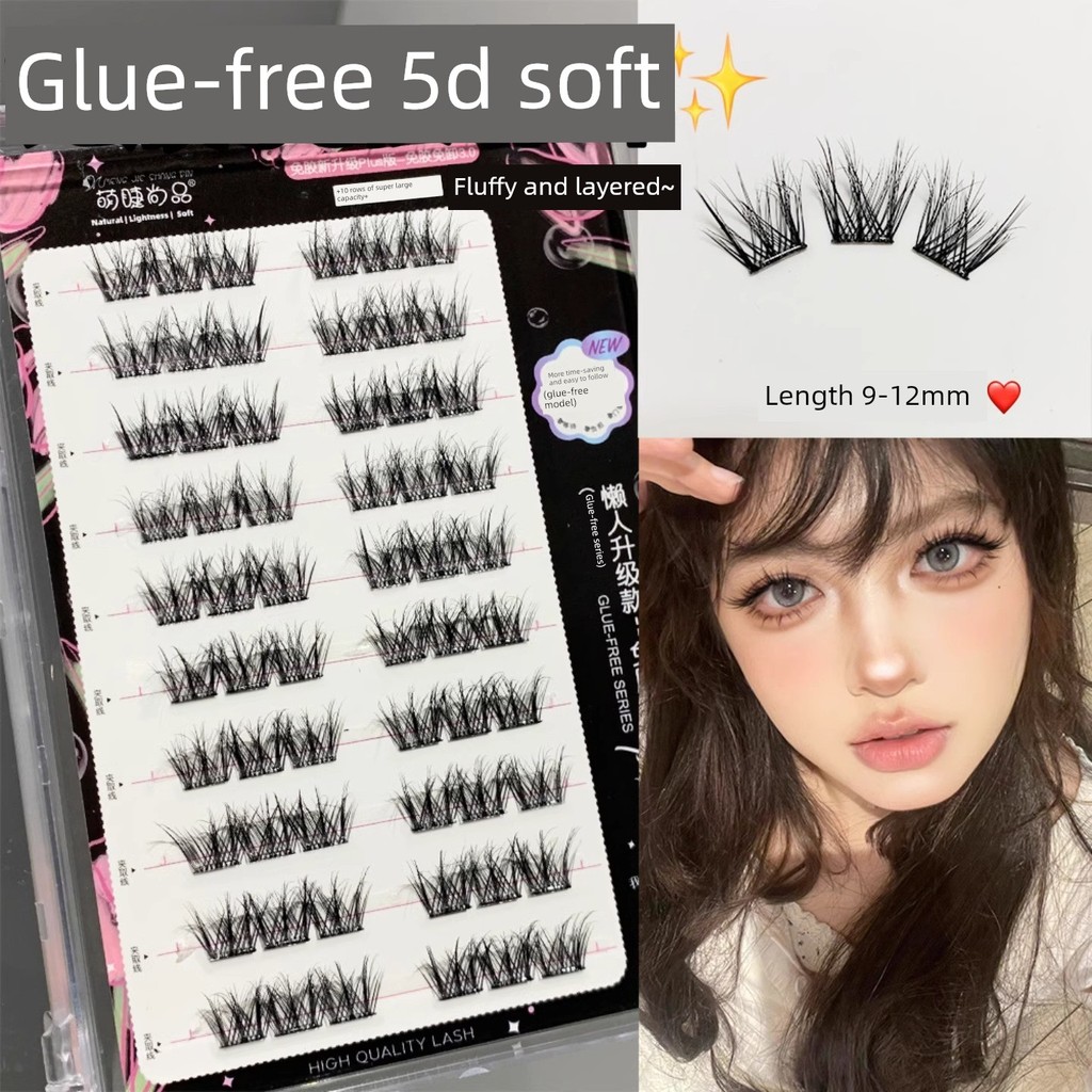 eyelash bulu mata palsu Cute Eyelashes Little Devil 5D Single Cluster Novice Self-Adhesive