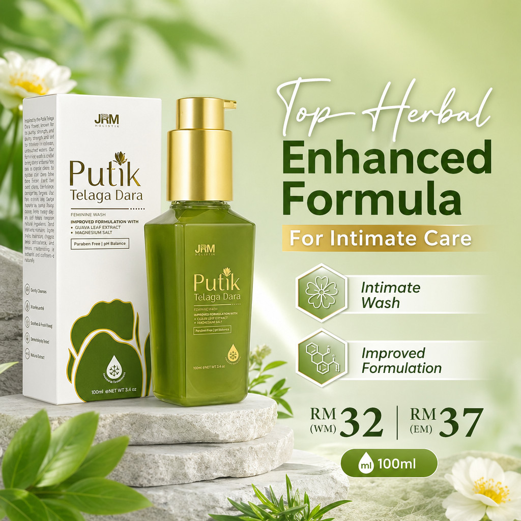 JRM Putik Telaga Dara 100ml Feminine Wash Guava Leaf JRM Holistik Pembersih Wanita Sireh Tea Tree