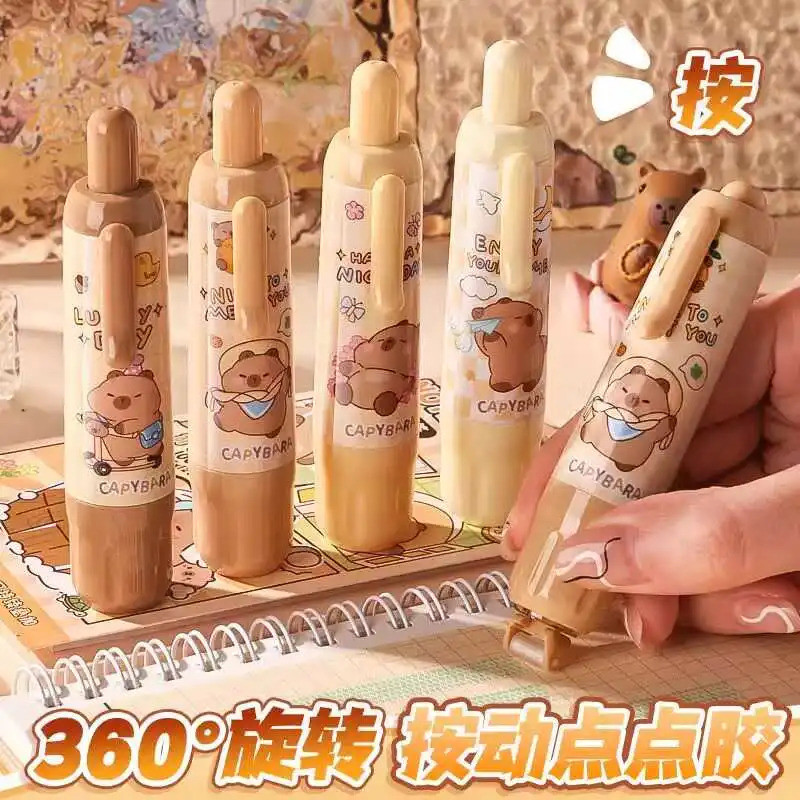 Ordering adhesive 卡皮巴拉按动点点胶透明点状双面胶大容量手账专用胶带高颜值 现货 热卖Ready Stock