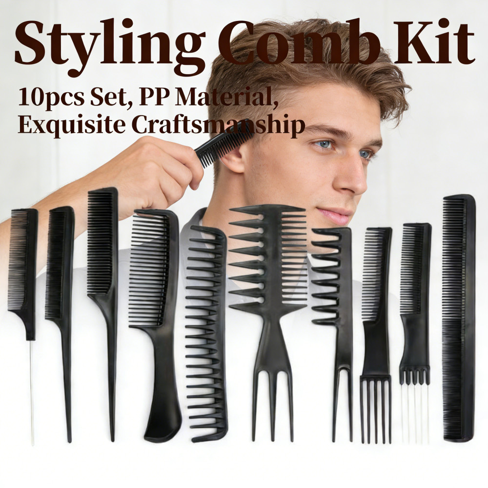Men Beauty Tool Hairstyle Kit Barber Shop Wide Tooth Styling Comb Home Salon 10pcs/set Women